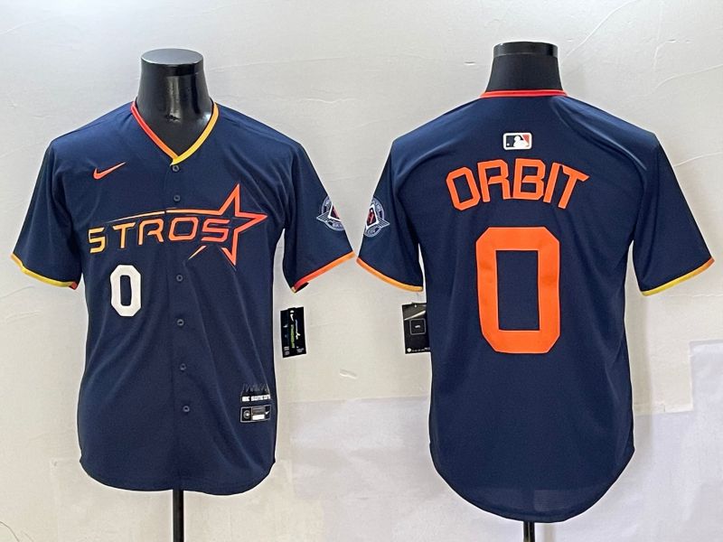 Men Houston Astros #0 Orbit Drak Blue Three generations Joint Name 2025 Nike MLB Jersey style 6